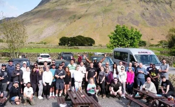 Accenture staff taking part in a guide dogs hike up Scafell Pike (Image: Dominic Taylor)